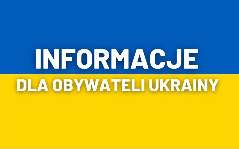 flaga ukrainska z napisem informacje dla obywateli Ukrainy