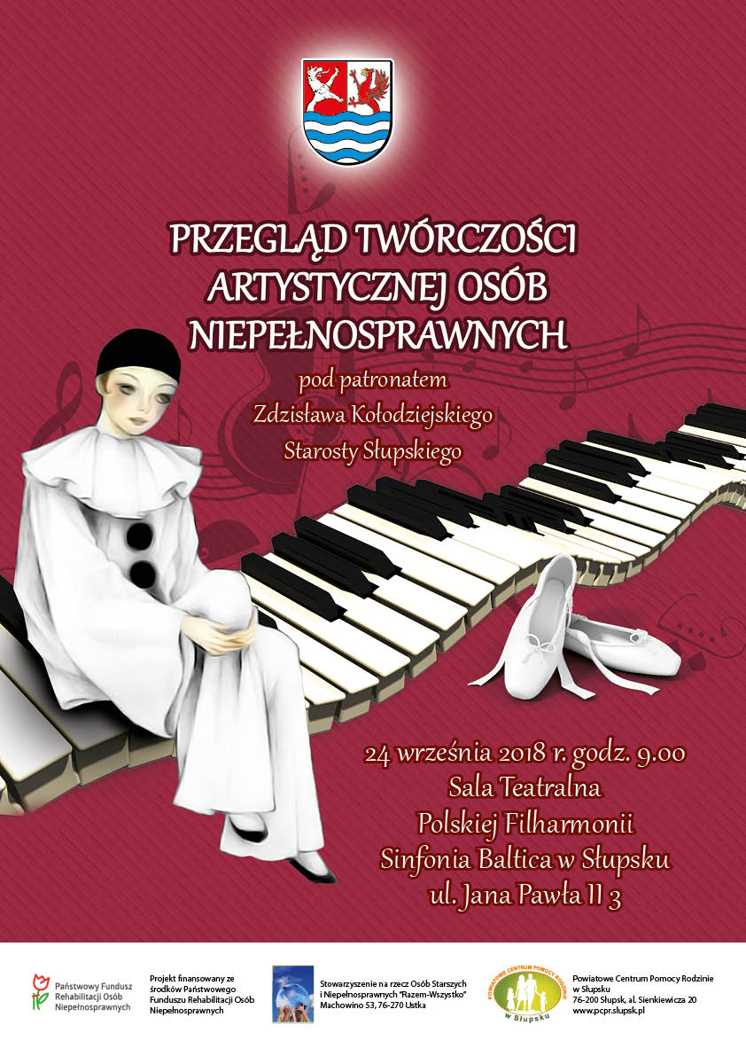Plakat promujący Przegląd Twórczości Artystycznej Niepełnosprawnych w Słupsku