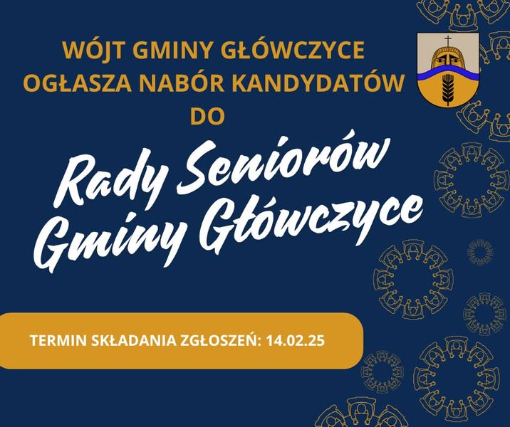 Plakat Nabór kandydatów do rady seniorów gminy Główczyce